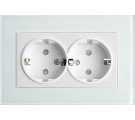 Электрическая 2-местная розетка STEKKER с заземлением, серия Катрин, GLS16-7014-01, белый 39169 