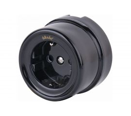 Розетка с заземлением WERKEL W5671008 черный Ретро a051453 