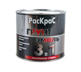 Грунт-эмаль 3 в 1 РасКрас (черная; 1.9 кг) 4690417021123 
