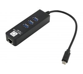 Сетевая карта 5bites USB3.1 RJ45 1 гигабит 3х портовый USB3.0 разветв. черный UA3C-45-10BK 