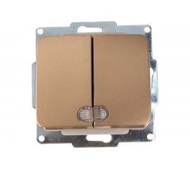 Двухклавишный выключатель с индикатором СВЕТОЗАР ГАММА, SV-54135-GM 
