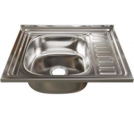 Мойка mixline 50х60х18 см, 0.8, левый выпуск 3 1/2, с сифоном 538194 