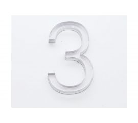 Цифра дверная 3 Brante LOFT 60 мм матовый хром 150182 