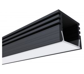 Накладной П-образный алюминиевый профиль для ленты Apeyron черный, 2м, ширина ленты до 10мм, комплект 08-10-ЧБ 