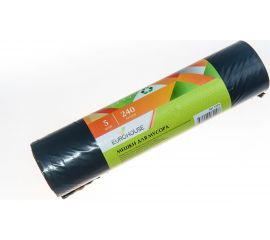 Мешки для мусора (5 шт; 240 л; 33 мкм; 90х140 см; ПВД) EUROHOUSE 5124 