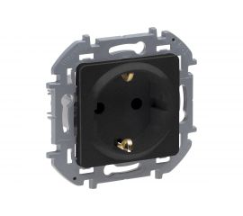 Розетка Legrand 2К+З - немецкий стандарт - 16 А - 250 В - INSPIRIA - антрацит 673723 