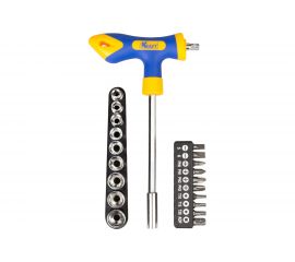 Т-образная отвертка с битами и головками 20 предметов KRAFT KT 701039 