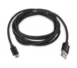 Кабель USB Rombica micro USB, текстиль, 2м, черный, Digital AB-04 