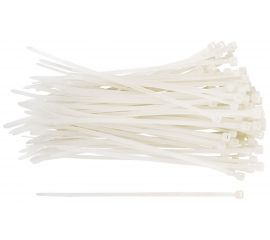 Нейлоновые хомуты для проводов FIT белые, 100 шт., 3,6х150 мм 60368 
