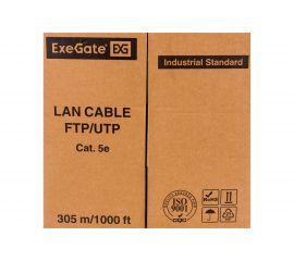 Кабель UTP ExeGate 4 пары категории 5e медь, 24AWG, LSZH, бухта 305м, оранжевый 281820 