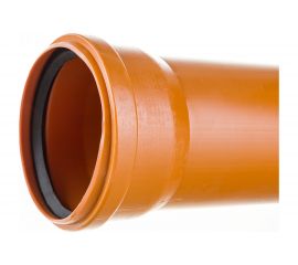 Труба для наружной канализации Gigant Д110, L=3 м, рыжая, толщина стенки 3.4 мм, класс жесткости SN 4 GSG-29 