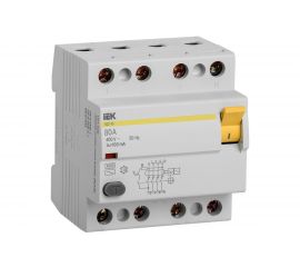 Дифференциальный выключатель IEK, УЗО, 4п, 80А, 100мА, ВД1-63, АС, ИЭК, MDV10-4-080-100 