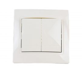 2-клавишный выключатель АБК-СИЛА 10А "ПАНДОРА" слоновая кость 5401202 