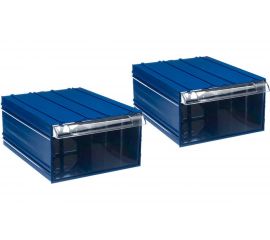 Пластиковый короб СТЕЛЛА-ТЕХНИК 260x364x150 мм, комплект 2 штуки С-510-2К, синий-прозрачный 
