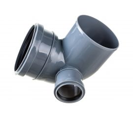 Отвод ПОЛИТЭК 110х90 градусов, с выходом 50, левый 300111050Л 