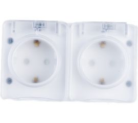 Двойная розетка Schneider Electric AtlasDesign PROFI IP54 открытой установки с заземлением со шторками 16А 250B ATN540126 