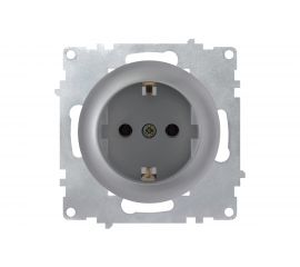 Розетка OneKeyElectro с заземлением, цвет серый 2172834 