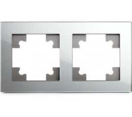 Горизонтальная 2-местная рамка STEKKER серия Катрин, GFR00-7002-03, серебро 39532 