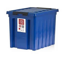Контейнер на роликах с крышкой Rox Box 50 л, синий 050-00.06 
