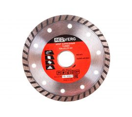 Круг алмазный сплошной TURBO по бетону и кирпичу (125х22.23 мм) REDVERG 6621289 