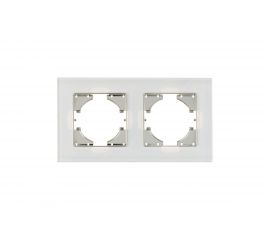 Рамка GUSI ELECTRIC 2-местная, стекло, цвет белый С1120-030 