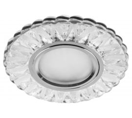 Встраиваемый потолочный светильник FERON со светодиод подсветкой, прозрач, хром, CD930 29463 