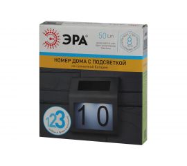 Номер дома с подсветкой ЭРА ERAFS04809 на солнечной батарее, 2LED Б0044249 