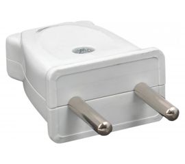 Вилка EKF, плоская, без заземления, белая ,10А, 250В Proxima AVP10-10-rpl 