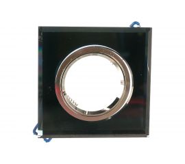 Светильник ЭРА DK8 CH/BK декор стекло квадрат MR16,12V/220V, 50W, хром/черный C0043792 