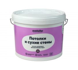 Краска Светофор F3 для потолков и стен Супербелая 7 кг ЗОР00007294 