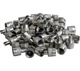 Колпачки на шинный вентиль AIRLINE с ключом, хром, металл, 60 шт. AVC-60-04 