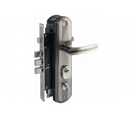 Врезной замок НОРА-М N200-68мм левый, мат.хром/черн.никель 14533 