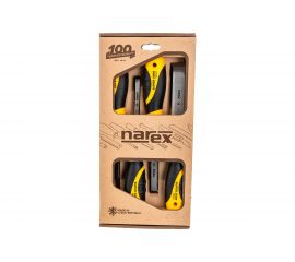 Набор из 4 плоских стамесок с ручкой NAREX SUPER 2009 LINE PROFI 8, 10, 16, 32 мм 860601 