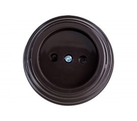 Розетка Bylectrica РА16-0205 1-местная без заз. со шторк. 16А ОУ, серия РЕТРО, шоколад 