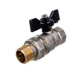 Шаровый кран LD Pride латунный, внутренняя резьба/""американка"", ручка-бабочка, 1/2"" 47.15.В-ГШ.Б 