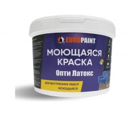 Краска моющаяся, водоэмульсионная, белый EUROPAINT 2104_4Б 