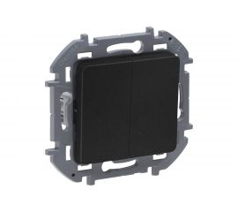 Двухклавишный выключатель Legrand - INSPIRIA - 10 AX - 250 В - антрацит 673623 