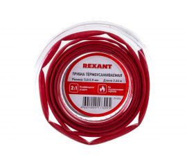 Термоусаживаемая трубка REXANT 5,0/2,5 мм красная, ролик 2,44 м 29-0024 