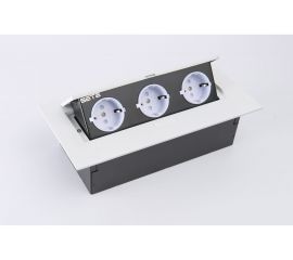 Выдвижной встраиваемый розеточный блок SETE на 3 EURO розетки SBT-03-10 