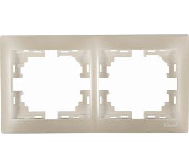 Рамка Lezard Мира х2 гор. жемчужно-белый перламутр без вст. 701-3000-147 