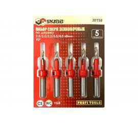 Набор зенковочных сверл WC YG8 5 шт SKRAB 30158 