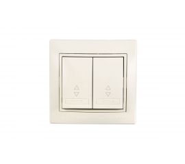 Проходной выключатель Lezard Мира х2 крем с вст крем 701-0303-106 