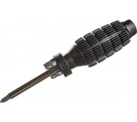 Отвертка с черной усиленной ручкой и 5 насадками CrV FIT 56245 