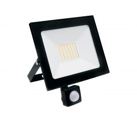 Светодиодный прожектор с встроенным датчиком 2835SMD 50W 6400K AC220V/50Hz IP65, черный в компактном корпусе SAFFIT SFL80-50 29524 