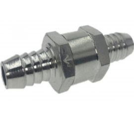 Штуцер соединительный 12х12 мм с обратным клапаном латунь никелированная SANTRADE 0496 