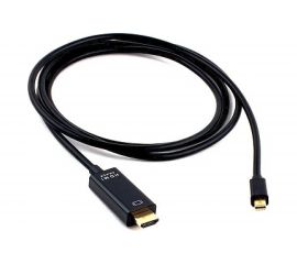 Кабель Cablexpert, mDP-HDMI, 20M/19M, 1.8м, черный, позолоченные разъемы, пакет, CC-mDP-HDMI-6 