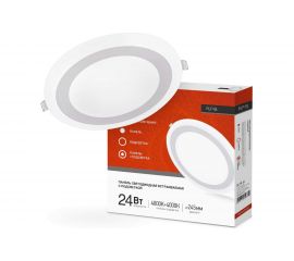 Встроенная светодиодная панель IN HOME RLP-BL 24Вт 230В 4000К 1440Лм 245мм с подсветкой, белая IP20 4690612032986 