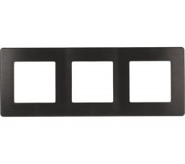 Рамка для розеток и выключателей ЭРА Серия 12 12510306 на 3 поста, Сатин, черный Б0052524 
