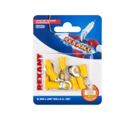 Кольцевой изолированный наконечник REXANT d 6,5 мм 4-6мм2 НКи 6.0-6 желтый 10 шт 06-0422-A 