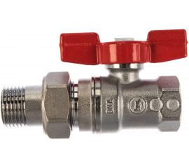 Шаровой кран Giacomini R259D 1/2, 1/2, ВН, ручка-бабочка красная, хром, с разъемным соединением R259X003 